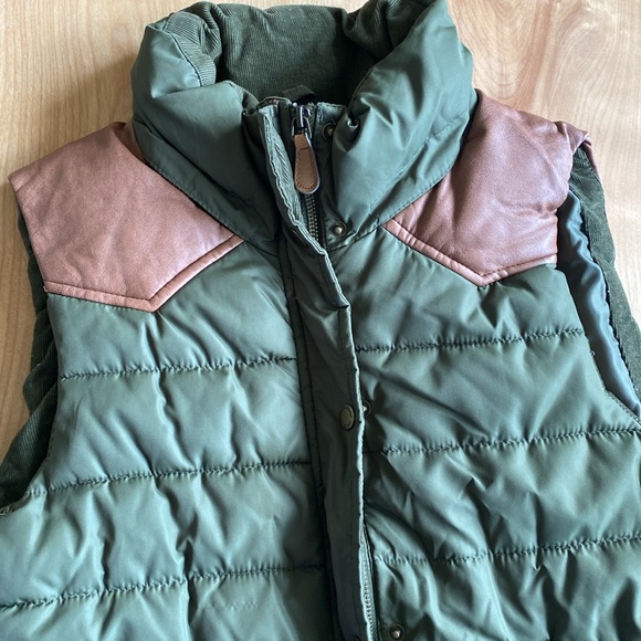 H&M Label of Graded Goods Olive Green Vest w/Brown Embellishments - Picture 2 of 9